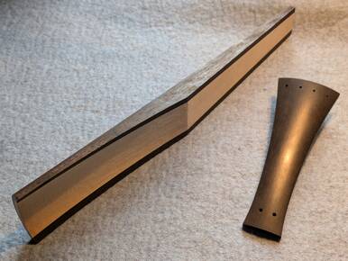Tailpiece and Fingerboard for Baroque Violin Ebony