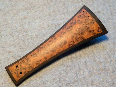 Tailpiece for Baroque violin Ebony and tuja burl